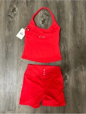 WILO Active Halter Tank & Shorts Set in Red. NWT!